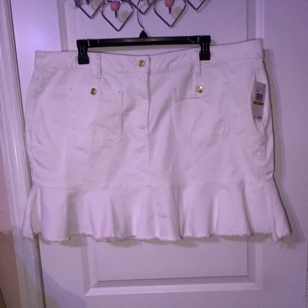 Michael Kors plus size 24w denim white skirt